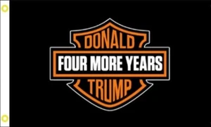 Harley Davidson Flag Trump 3x5 ft cuatro años más MAGA 2024 - Imagen 1 de 2