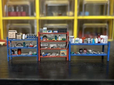 1/64 Diorama Tools Rack Model Car Repair Garage Workshop Scene Display Prop Gift - Image 1 of 4