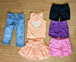 Lot 6 Girls Shorts Skirt Tank Top Jeans Kids Bongo Summer Athletic Size 7- 8 yrs - Picture 1 of 8