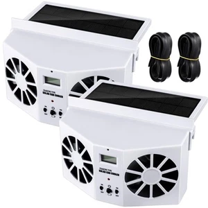 2 Pack Solar Powered Car Exhaust Fan 3 Fans Car Window 4500 RPM Air Vent Radi... - Picture 1 of 7