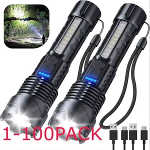 990000000 Lumen Super Bright LED Tactical Flashlight USB Rechargeable Work Light - Picture 1 of 14