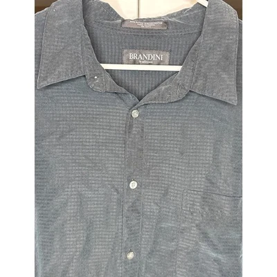 Camisa Brandini Le Collezioni Para Hombres Gris Con Botones Informal Manga Corta Foto 1 de 4