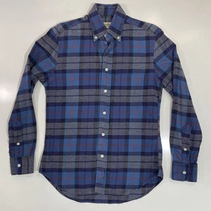 Gitman Bros Hemd Herren klein blau Vintage kariert Flanell lässig adrett hergestellt in den USA - Bild 1 von 7