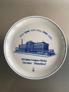 Meissen exklusiver Wandteller 100 Jahre Lingner-Werke 1988 1.Wahl Werbung RAR !! - Bild 1 von 3