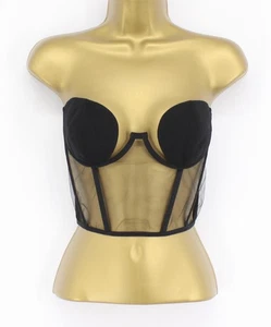 NENSI DOJAKA DONNA CREPE MAGLIA FLUIDA CORSETTO TOP NERO UK M PREZZO AL PUBBLICO £769 EG - Foto 1 di 5