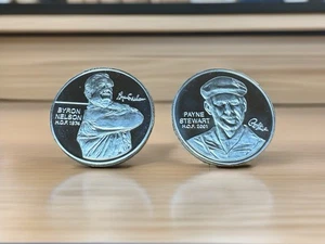 Monedas de plata PGA Tour Partners Club, Byron Nelson y Payne Stewart 2 OZ .999 - Imagen 1 de 6