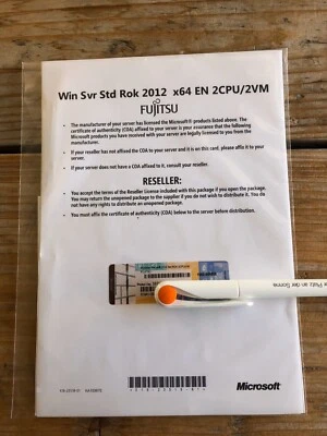 Windows Server 2012 Standard Fujitsu ROK Vollversion, ( 2CPU/ 2VMs ) DVD, Multi - Bild 1 von 3