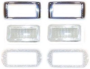 1969 MUSTANG FRONT MARKER LIGHTS AND BEZELS KIT - Picture 1 of 2