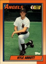 1990 Topps Tiffany California Angels Baseball Card #444 Kyle Abbott FDP /15000