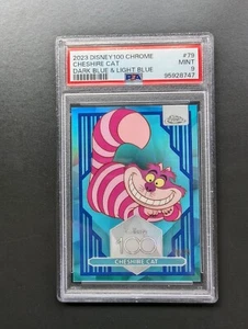2023 Topps Disney Chrome 100 Blue Aqua Wave Parallel 79 Cheshire Cat PSA 9 Mint - Picture 1 of 4