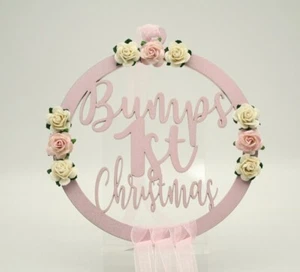 Bumps 1st Christmas bauble Hoop Plaque MDF Hoop 15cm 20cm 25cm 30cm - Picture 1 of 1