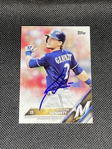 Scooter Gennett Milwaukee Brewers signiertes Autogramm 2016 Topps Karte #225 ~ Echtheitszertifikat - Bild 1 von 3