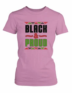 Womens Black and Proud Graphic T Shirt Sneaker Tee Black Pride  Ladies Tee - Picture 1 of 1