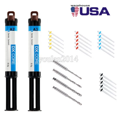 Dental Dentex Doble Cura Compuesto Resina Núcleo Construcción A2 A3/AAA Poste de Fibra Foto 1 de 4