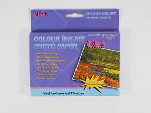 Colour Inkjet Photo Paper Premium Quality Super Gloss 10x15cm 220g/m2 40 Sheets - Picture 1 of 4