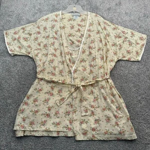 Vintage 80s 90s Nightgown Robe Set 2X Plus Cottagecore Fairy Feminine Romantic - Picture 1 of 21