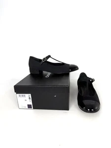 CHANEL Cap Toe Mary Jane Satin Patent Leather CC Logo Low Heel Pumps 39 8.5 - Picture 1 of 16