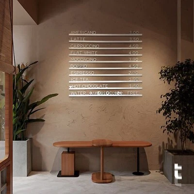 White Wooden Letter & White Wooden Rails Menu Board, Changeable Letter Board - Image 1 of 4