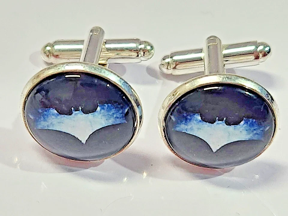 GEMELOS PLATA BATMAN NOVEDAD/PARA ALGUIEN ESPECIAL/Genial/Estilo/Hallazgo raro/Reino Unido/S Foto 1 de 4