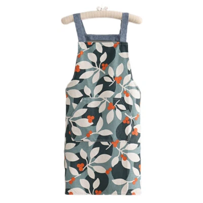 Mujer Delantal Lona Algodón Ajustable A Prueba de Aceite Cocina Ropa de Trabajo NUEVO Foto 1 de 4