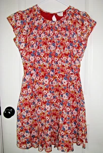 Crewcuts J.Crew Girls Red Floral Printed Dress Fully Lined Size 14 NEW NWT - Picture 1 of 8