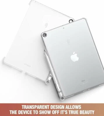 For iPad 10.2 (2021/2020/2019) Tablet W/Pencil Holder Clear TPU Back Cover Clear - Image 1 of 4