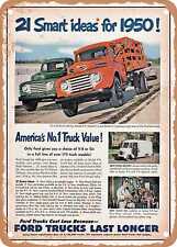 METAL SIGN - 1950 Pickup and Stake Truck Vintage Ad
