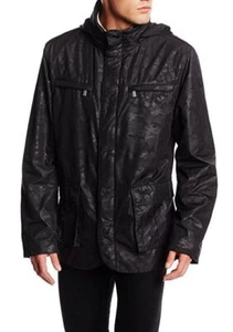 Trussardi Jeans men's light field jacket with concealed hood, camo pattern - Picture 1 of 20