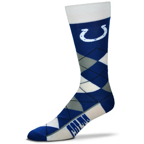 Indianapolis Colts NFL Argyle Dress Socks Team Colors One Size Fits Most Hilton Cover