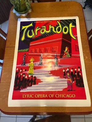 VINTAGE 1991 PUCCINI TURANDOT PROMOTIONAL POSTER LYRIC OPERA OF CHICAGO - Image 1 of 3