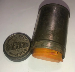 Vintage American Quality Snuff Since 1782 Tin Canister Antique Can w/ Label READ - Picture 1 of 8