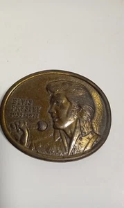 Vintage 1977 Elvis Presley Commemorative 1935 - 1977 Messing Gürtelschnalle - Bild 1 von 4