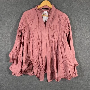 Sowears Jacket Womens Medium Pink Linen Coastal Shaket Formal Office Career NEW - Picture 1 of 12