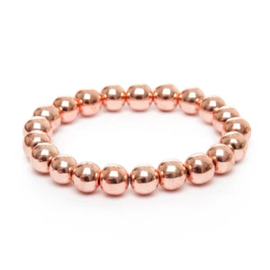 Stretch Bracelet Beaded Unique Rose Gold Hematite Healing Energy UK Made - Picture 1 of 5