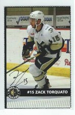 Zack Torquato Signed 2016/17 Wheeling Nailers Team Issued Card