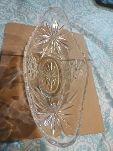 Vintage Anchor Hocking Star Of David Banana Split Gondola Boat Dish Bowl Clear - Picture 1 of 3