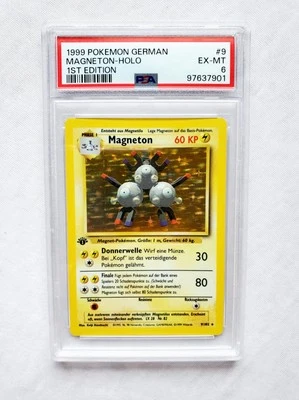 1st Edition Pokémon Magneton Holo Rare PSA 6 EX-MT German Base Set 1999  - Image 1 of 4