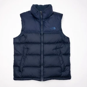 The North Face 700 Fill Vest Men's Medium Goose Down Puffer Quilted Outdoor Blue - Picture 1 of 16