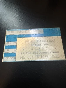 VINTAGE 1985 Ac/dc  TICKET STUB The Forum - Picture 1 of 2