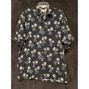 Comptia Moda Shirt Palm Tree Print Button Up Hawaiian Men's Large - Picture 1 of 7