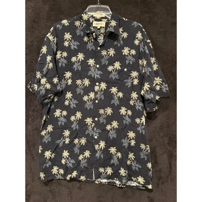 Comptia Moda Shirt Palm Tree Print Button Up Hawaiian Men's Large - Image 1 of 4