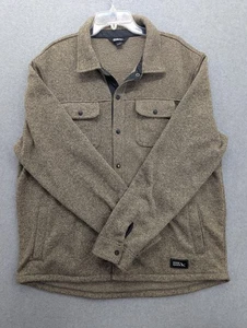 Eddie Bauer Jacke Herren XL braun meliert Fleece Druckknopfleiste Hemd Shacket Taschen - Bild 1 von 10