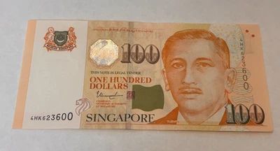SINGAPORE 100 DOLLAR BILL crispy great condition - Image 1 of 4