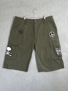 Pantalones Cortos BLAC LABEL Hombres 42 Verde Ejército Nueva York Motociclista Supervivencia Gótico Grunge Sueltos Y2K - Imagen 1 de 17
