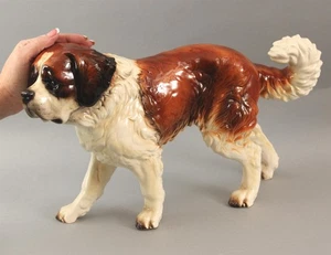GROSSE 18,5 Zoll deutsches Porzellan 60er Jahre GOEBEL Bernhardiner Hund Figur 30026-35 - Bild 1 von 9