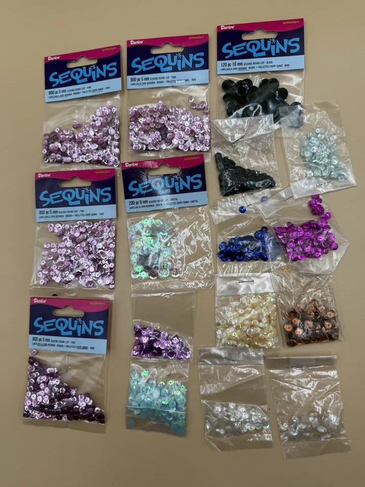 Lote de 16 Paquetes de Lentejuelas Varios Colores Nuevos Foto 1 de 2