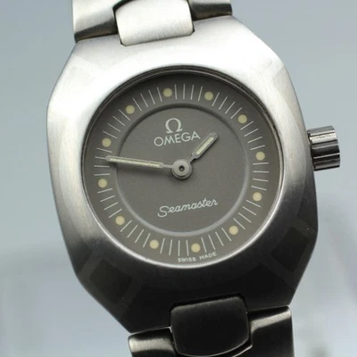 ▶RARO [COMO NUEVO] OMEGA Seamaster Polaris Titanio Paladio 22 mm Damas Qz U418 Foto 1 de 4