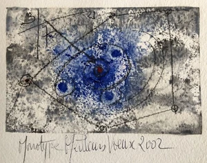 Marie-françoise Radovic-Douillard (née en 1940) — monotype carte de vœux — 2002. - Picture 1 of 3