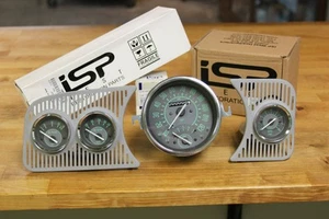 VW TYPE 1 BUG ISP GAUGE SET 120MPH SPEEDO w/GAS TACH OIL PRESSURE OIL TEMP GREEN - Picture 1 of 5