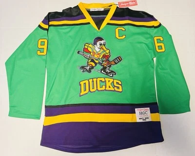 🔥 Charlie Conway Mighty Ducks #96 Hombres XL Tocado Clásico Foto 1 de 4